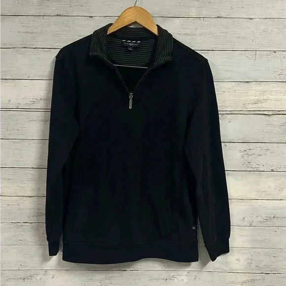 Club Room Black 1/4 Zip Up Sweater - Picture 1 of 4